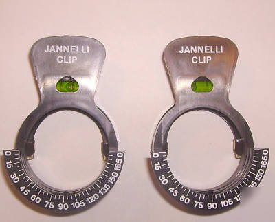 Optical jannelli trial lens clip pair with bubble level
