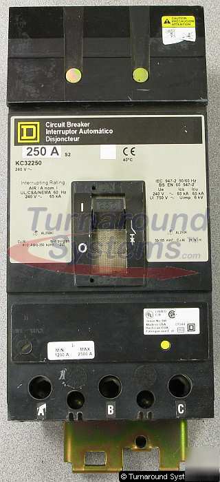 Square d KC32250 circuit breaker, 250 amp, i-line