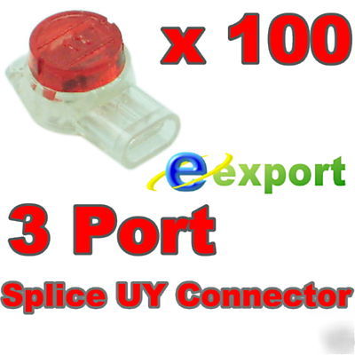 100 x 3 port gel splice uy connector wire scotchlok red