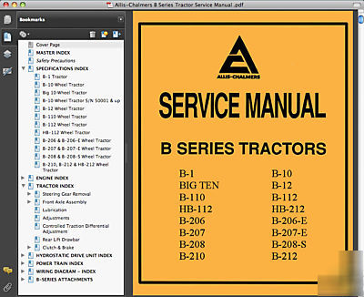 Allis chalmers b series tractor service manual manuals