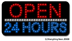 Animated led open sign 24 hours 24