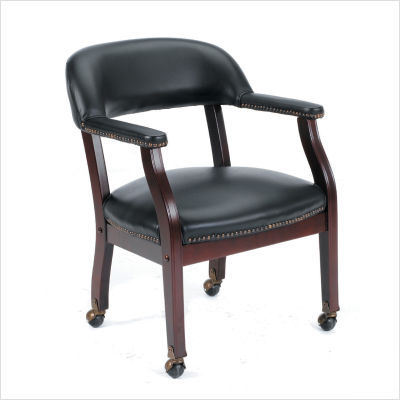 Boss office products captain guest arm chair casters