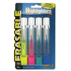 Erasable highlighter,tank style,4/st,yellow,pink,green,