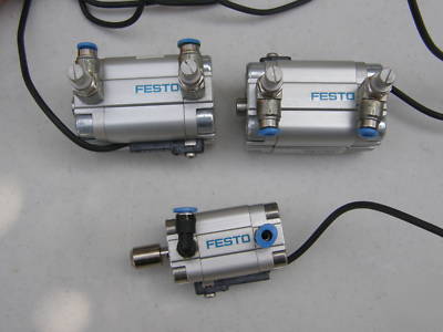 3 festo compact cylinders advu-12-10-p-a & 20-20-p-a