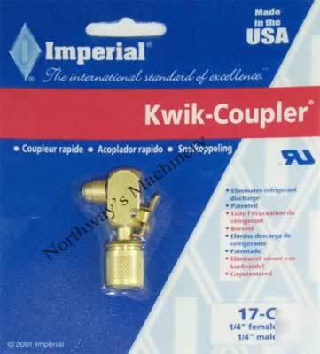 Imperial 17C kwik 90 degree coupler for charging hoses 