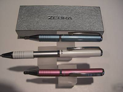 Set of 3 zebra expandz telescopic pens-pastels-gift box