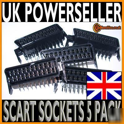 New brand- 90Â° scart sockets for pcb mounting pack of 5