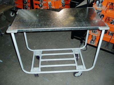 Grocery stock cart, market stocking, rolling table,