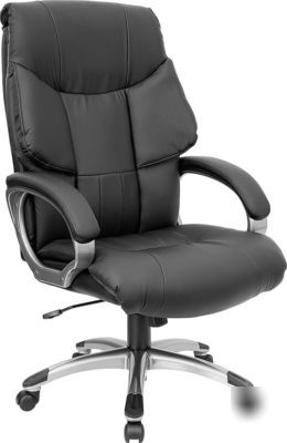 (2) office chairs black leather executive free shipping