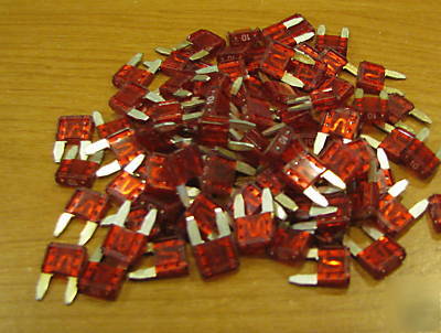 (25) ato/atc blade type fuse 10 amp - red free shipping