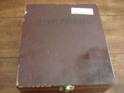 9 pair steel parallel set in wood box 1/4