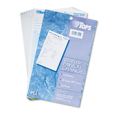 Employee change carbonless 2-part, 50 loose forms/pack