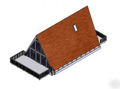 House plans, blueprints a-frame vacation home