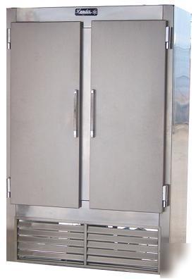 Leader stainless steel 2-door reach-in freezer 54