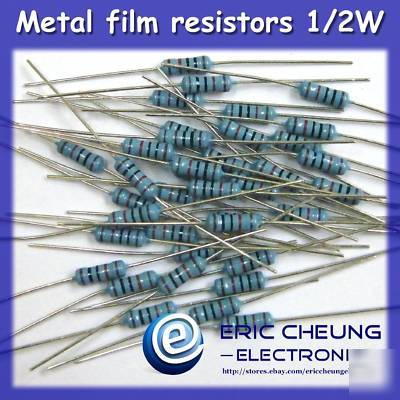 100PCS 1 ohm metal film resistors 1/2W+/-1%