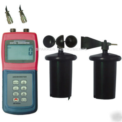 Multi-function thermo anemometer speed air flow meter