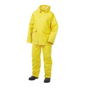 Pvc waterproof rain jacket trousers rainsuit hood 3XL