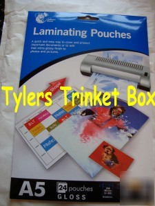 24*A5 laminating pouches*sheets*high quality*160 micron
