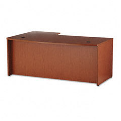 Basyx bow front desk shell with corner extension