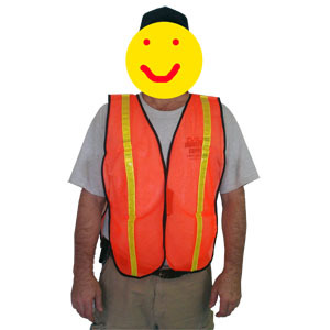 Fluorescent orange safety vest -- closeout special 