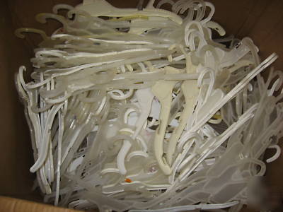 Lot of 200 white plastic hangers- -14-17 inch