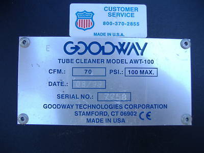 Goodway tube cleaner awt-100