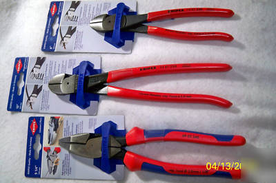 Lot of (3) knipex linemans pliers & diagonal cutters 