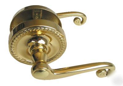 New passage polish brass lever handle door lock lockset