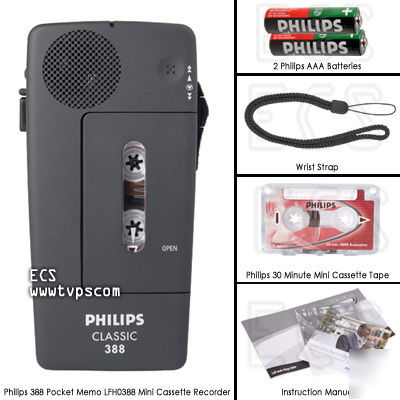 Philips lfh-388 pocket mini casette portable recorder