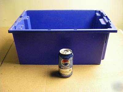10 blue stack & nest 19X13X8 tote storage container bin