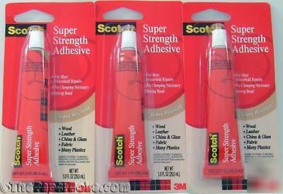 3M scotch super strength adhesive 3 pack free shipping