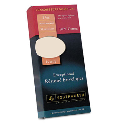 Exceptionl resume envelope traditional #10 ivory 50/box