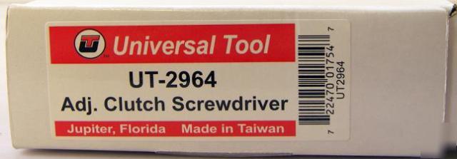 Universal tool ut-2964 adjustable clutch screwdriver