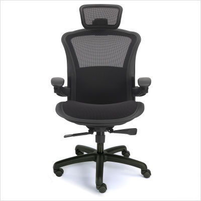 Valo viper chair in black mesh back and fabric seat