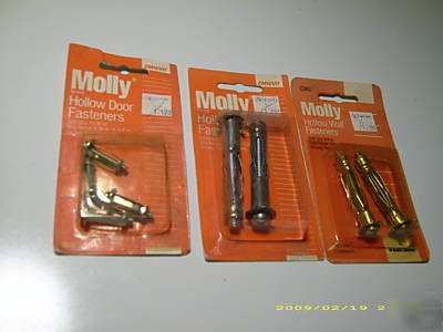 Molly bolts, lot of 14 pieces, assorted sizes