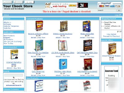 Ebook store website + 200 ebooks, free install