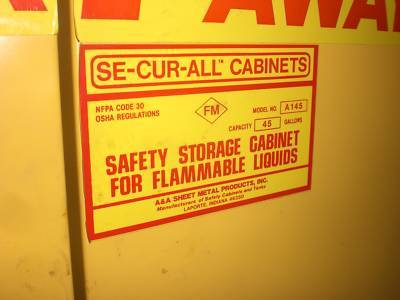 Flammable cabinet se-cur-all 45 gallon 65