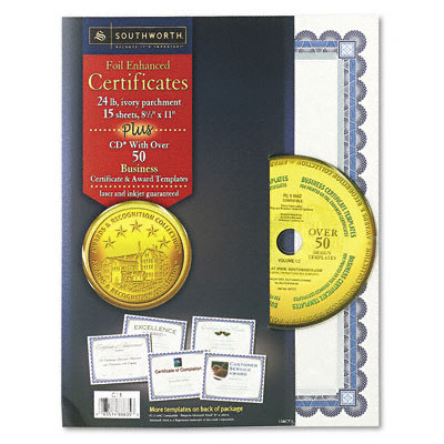 Foil-enhanced certificates with cd silver border 15/pck