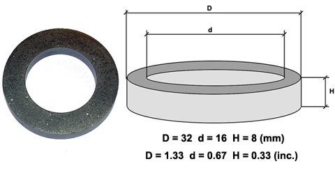 Large ring ferrite toroidal cores 32X16X8MM lot of 8PCS