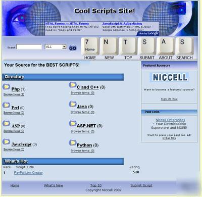 Cool script directory site adsense+1YR free hosting 
