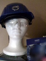 Hard hat bullard, volvo blue w/ajustable eye protection