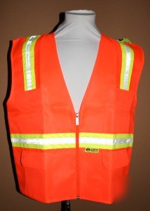 Hi-vis deluxe surveyor safety traffic vest orange xl nw