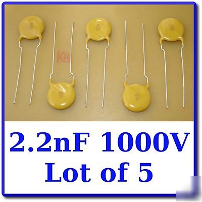 New 5X 2.2NF 1000V ceramic disc capacitor 2200PF 2.2 nf