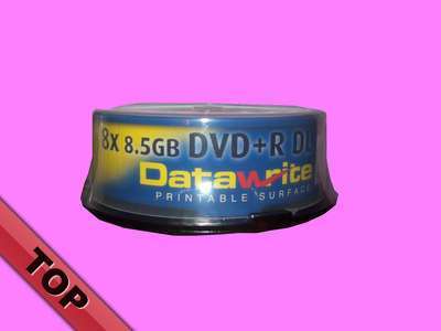 10 datawrite dvd+r dl printable discs,8.5GB/8X speed