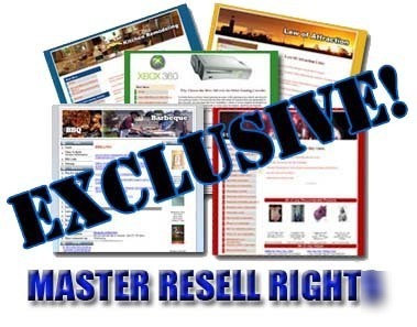 85 exclusive niche sites - master resell rights