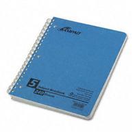 Ampad wirebound 5-subject notebook, 4 flush-cut divi...