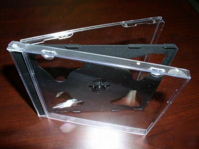 New 100 design double cd jewel cases with black tray