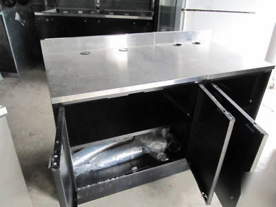 Stainless steel and black metal cabinets. spacers