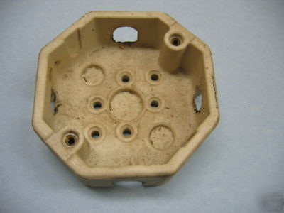 Vintage porcelain electrical octagon junction box -8314