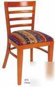 Small ladder back chair w/ padded seat - cherry